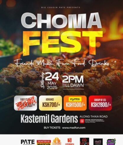 CHOMA FEST at Kastemil Gardens 24th May from 2PM